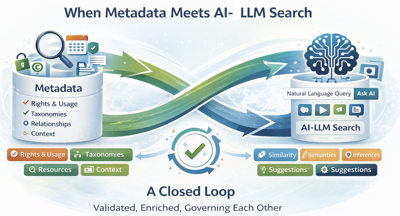 Image of metadata meets AI LLM search created by ChatGPT 5.2
